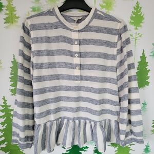 Lucky Brand Long Sleeve Peplum Top.